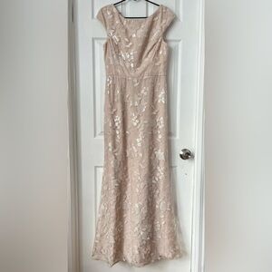 Vera Wang Cream Floral Dress